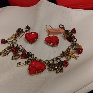 Red Bracelet and Earrings